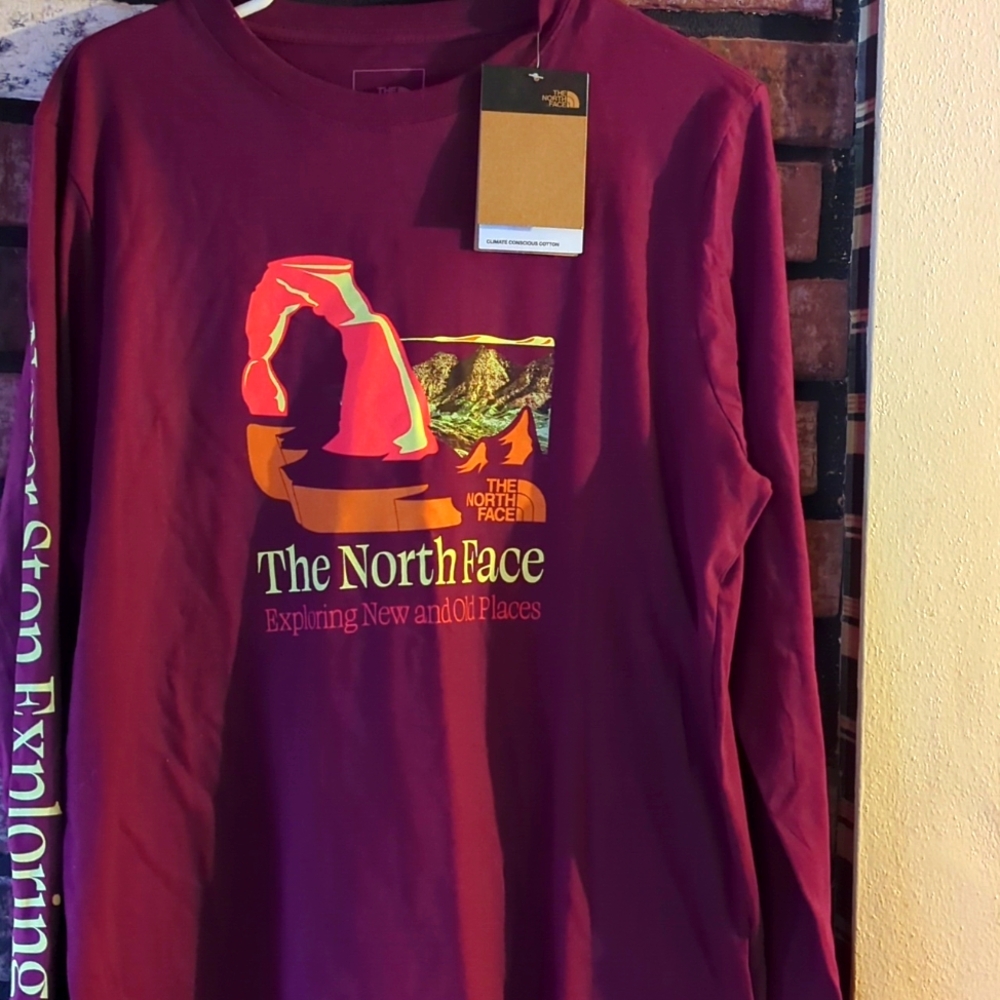 The North Face NWT Tee LG Burgundy - Picture 1 of 5